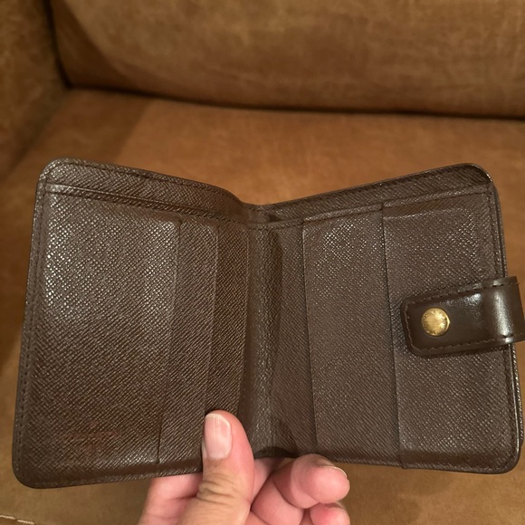 Louis Vuitton Damier Ebene Pattern Coated Canvas Compact Wallet - Picture 8 of 16